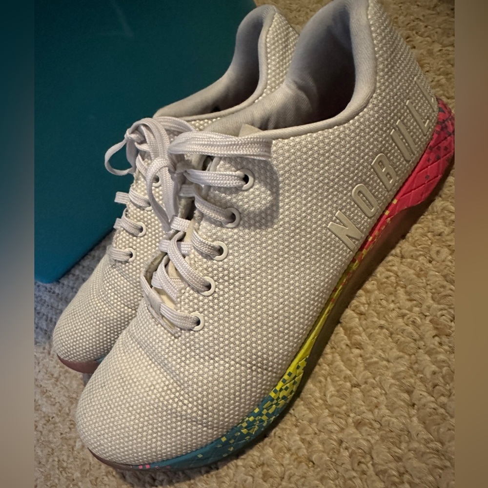 NOBULL Outwork Sneakers Unisex White Neon Glitch M11.5 W13 Superfabric Trainer
